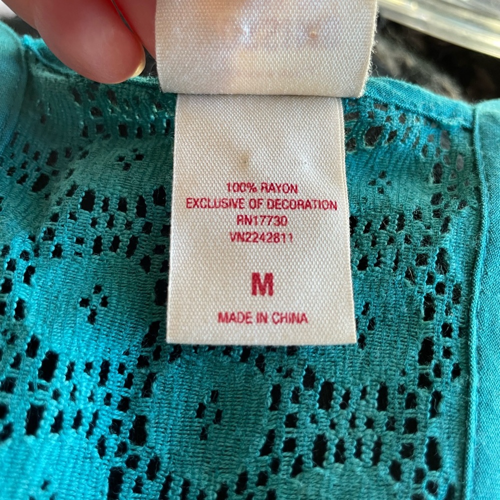 Mossimo Supply Co. Teal Dress with Embroidered Detail - Picture 8 of 8